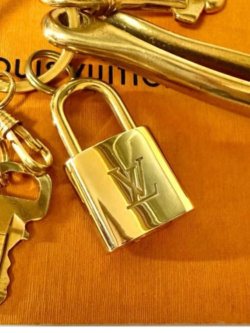 Louis Vuitton Padlock & Key Bag Charm with Unbranded Hook